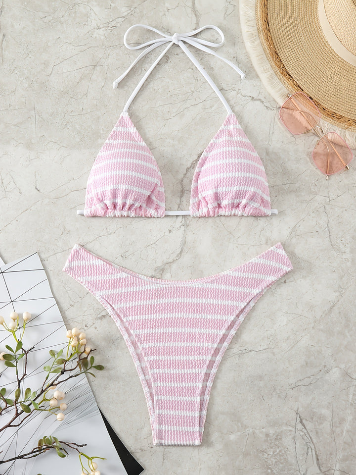 Damen Triangel-Bikini mit raffinierten Streifen Drune