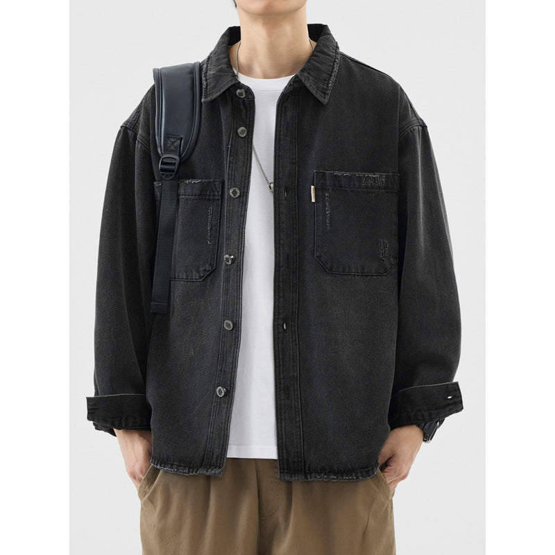 Herren Lässige Denim Hemdjacke Drune