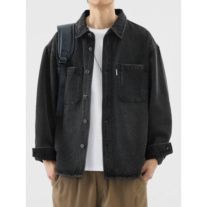 Herren Lässige Denim Hemdjacke Drune