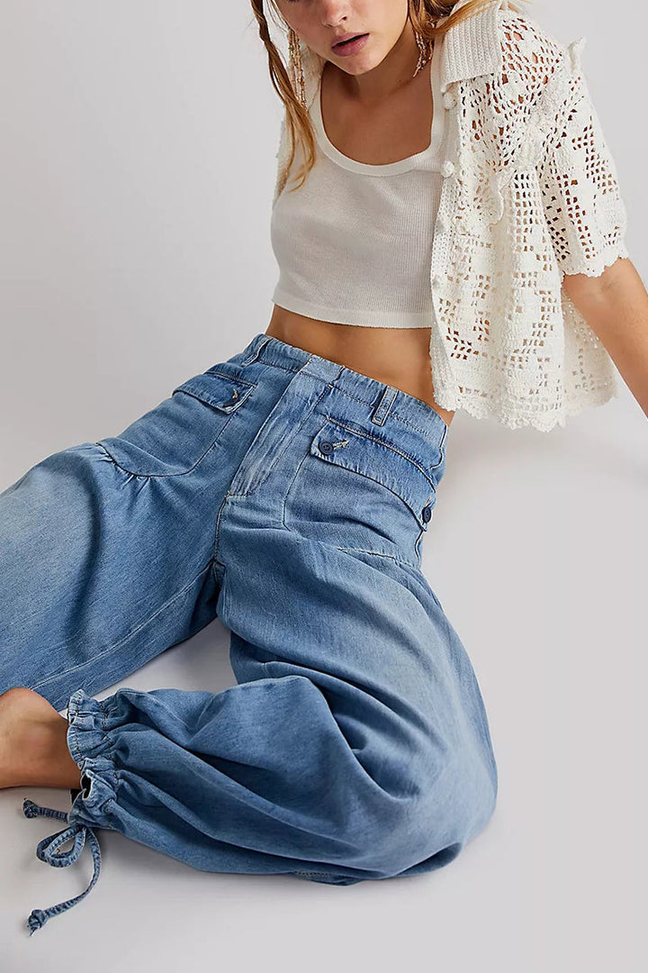 Drune | Taschen Schnürung Ballon Jeans