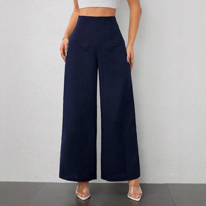 Damen elegante und fließende Hochbund-Hose Drune