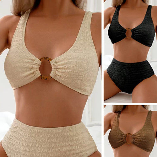 Damen Hochgeschlossene Bademode mit Schnitt und Detail Drune