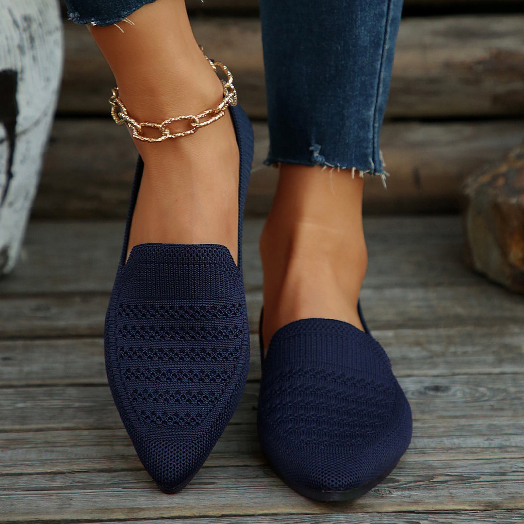 Damen Slipper mit atmungsaktivem Strickmaterial Drune