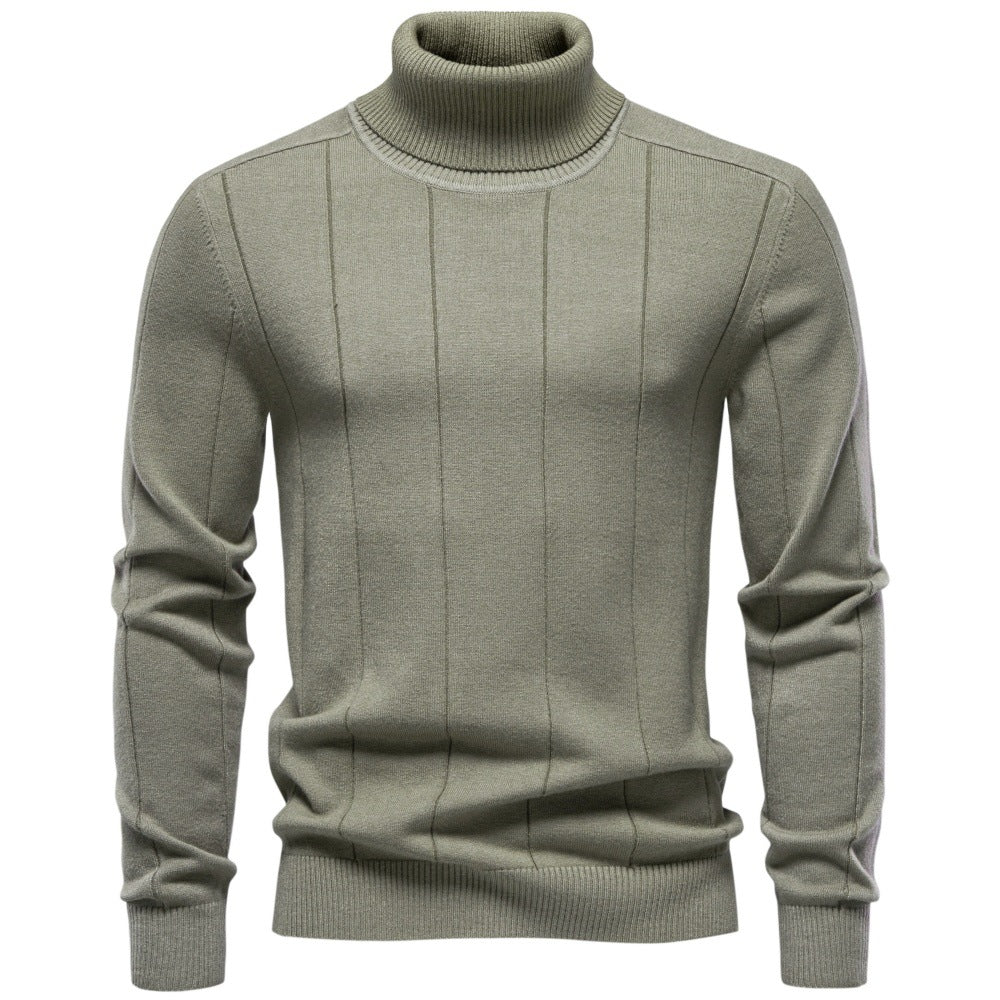 Herren Rollkragenpullover aus hochwertigem Feinstrick mit vertikaler Strukturnaht Drune