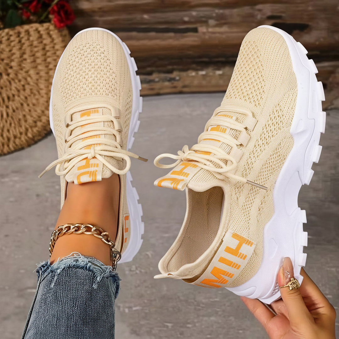 Damen Leichte und atmungsaktive Sport Sneakers mit elastischer Sohle Drune