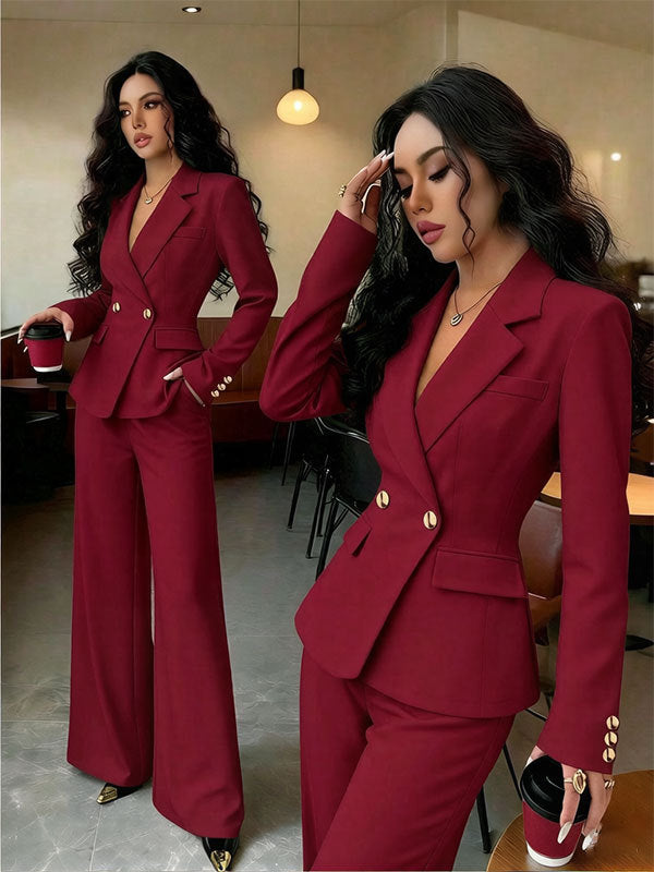 Damen Elegantes Blazer- und Hosen-Set Drune