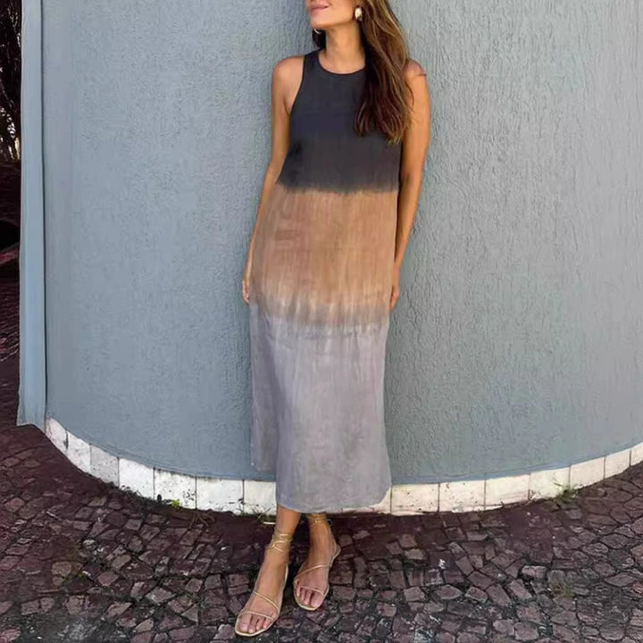 Damen ärmelloses Maxikleid mit sanftem Farbverlauf Drune