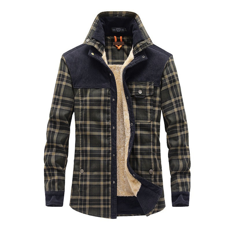 Herren Gemütliche Flanelljacke mit Fleecefutter Drune