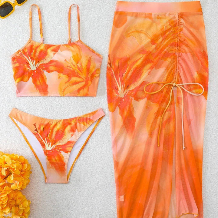 Damen Bikini-Set mit floralem Kaftan Drune