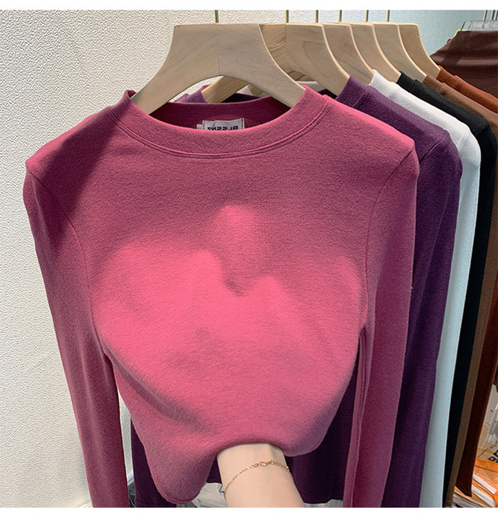 Damen lässiges Langarmshirt mit feiner Struktur Drune