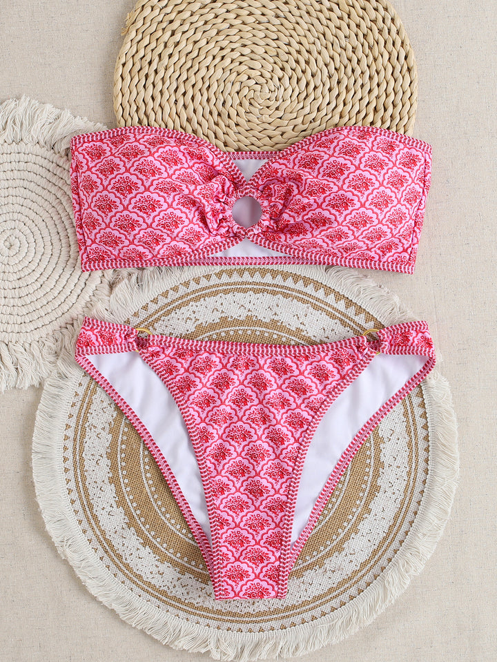 Damen Bandeau Badeanzug Set Drune