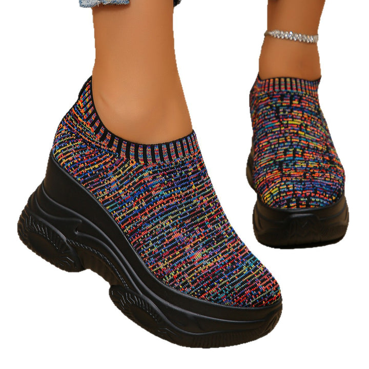 Damen Strick‑Sock‑Sneaker mit hohem Plateau und rutschfester Profilsohle Drune