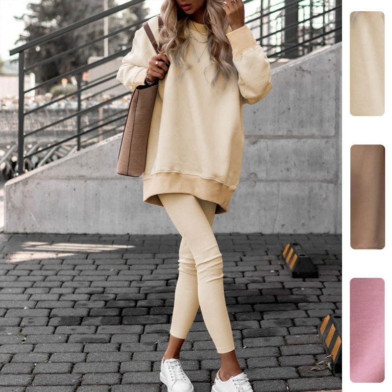 Damen Lässiges Sweatshirt mit überschnittenen Schultern und weichem Innenfutter Drune