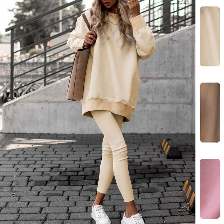 Damen Lässiges Sweatshirt mit überschnittenen Schultern und weichem Innenfutter Drune