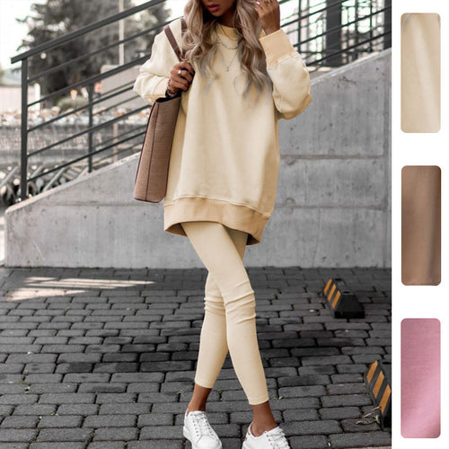 Damen Lässiges Sweatshirt mit überschnittenen Schultern und weichem Innenfutter Drune