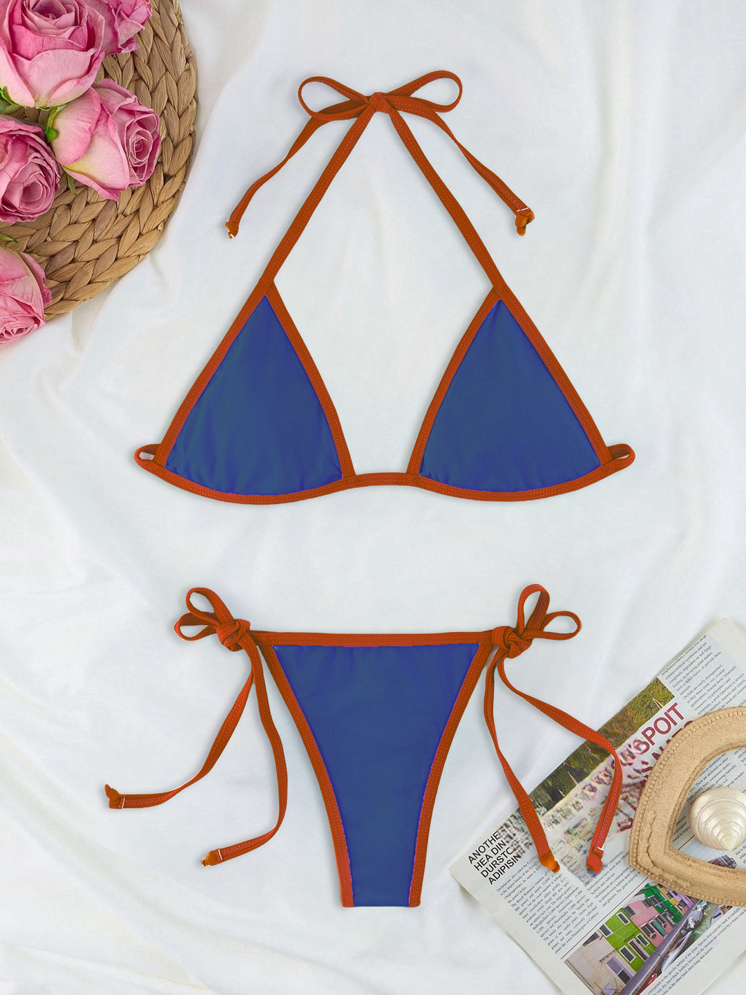 Damen Triangel-Bikini-Set mit individuell anpassbarem Kordelzug Drune