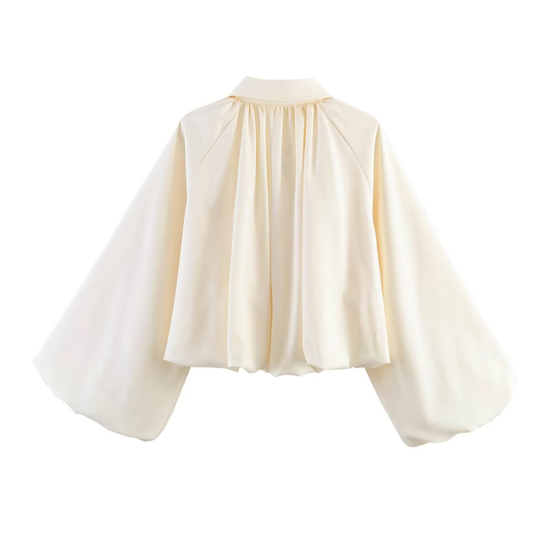 Damen Kurze Cape-Jacke mit weitem Fledermausärmel und geraffter Passe Drune