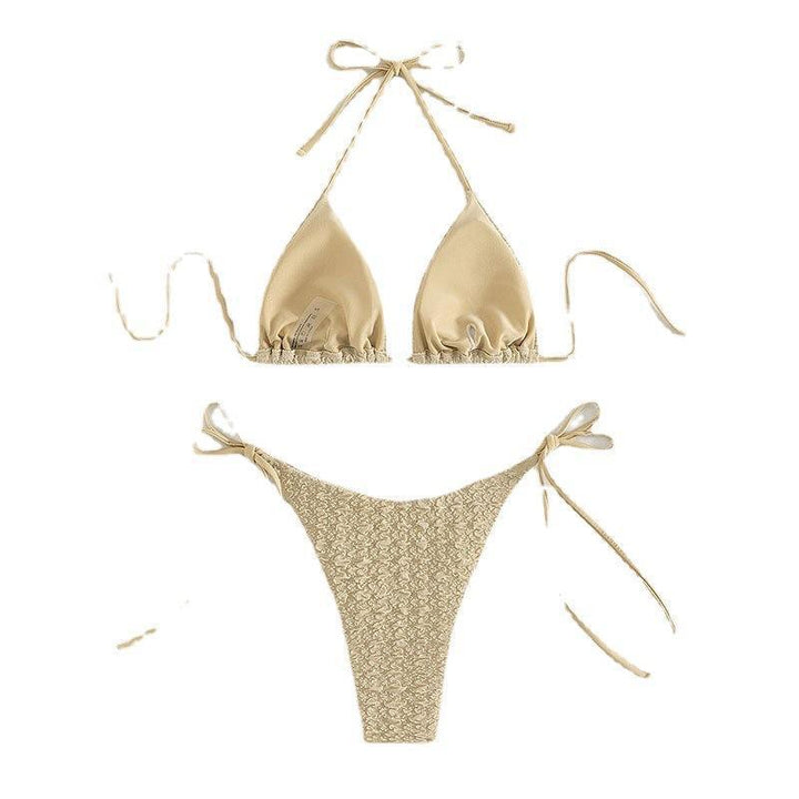 Damen Triangel-Bikini mit strukturiertem Oberteil und hohem Beinausschnitt Drune
