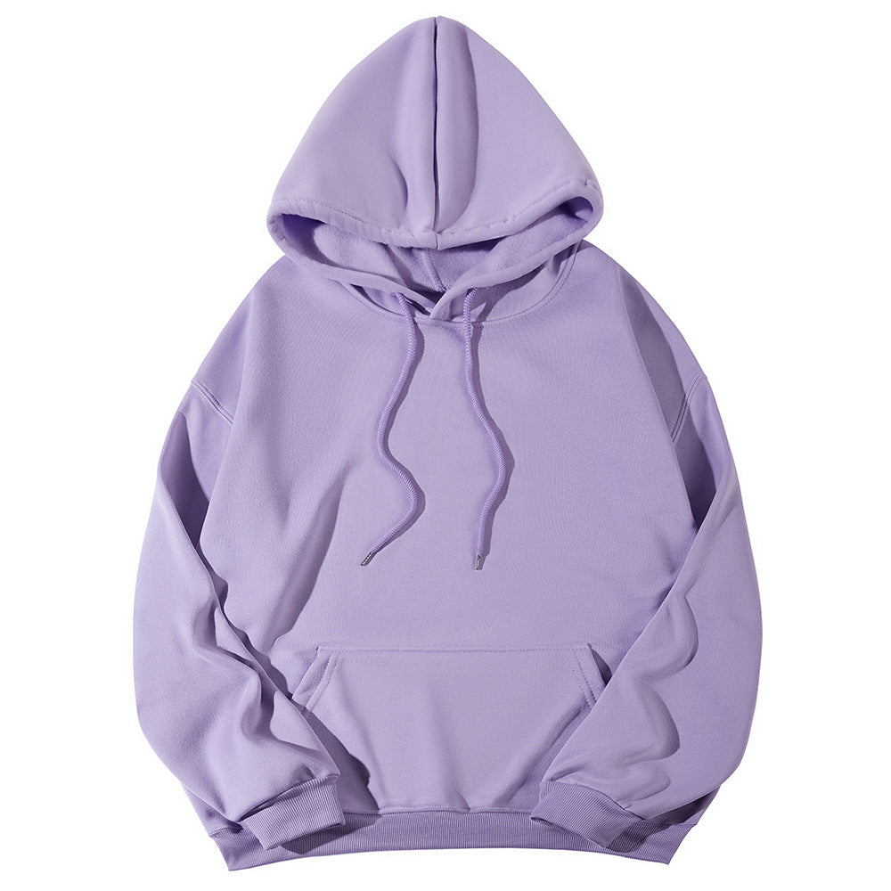 Unisex Oversize-Fleece-Hoodie mit tiefer Schulter, Kängurutasche und breitem Rippbund Drune