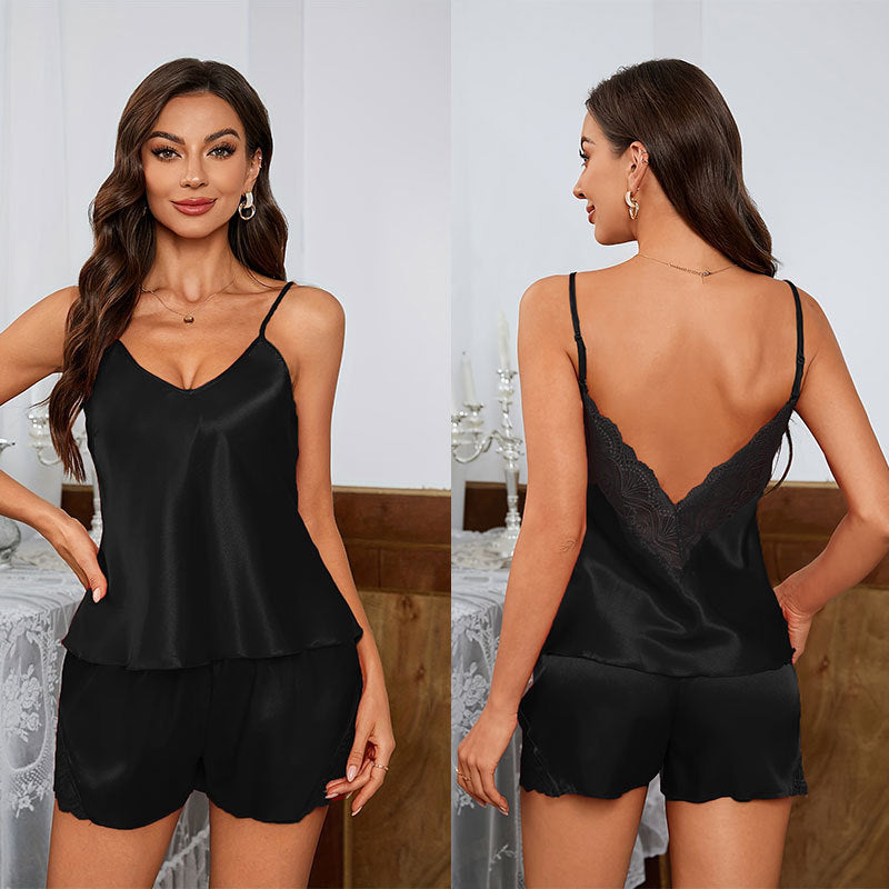 Damen Satin Schlafset Drune