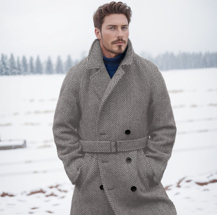 Herren eleganter Dufflecoat mit modernen Details und praktischen Taschen Drune