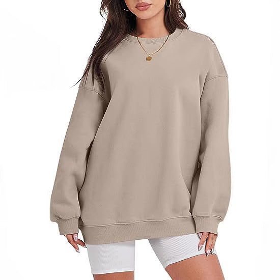Damen nan extraweites Oversize-Sweatshirt mit überschnittener Schulter und angerautem Innenfutter Drune