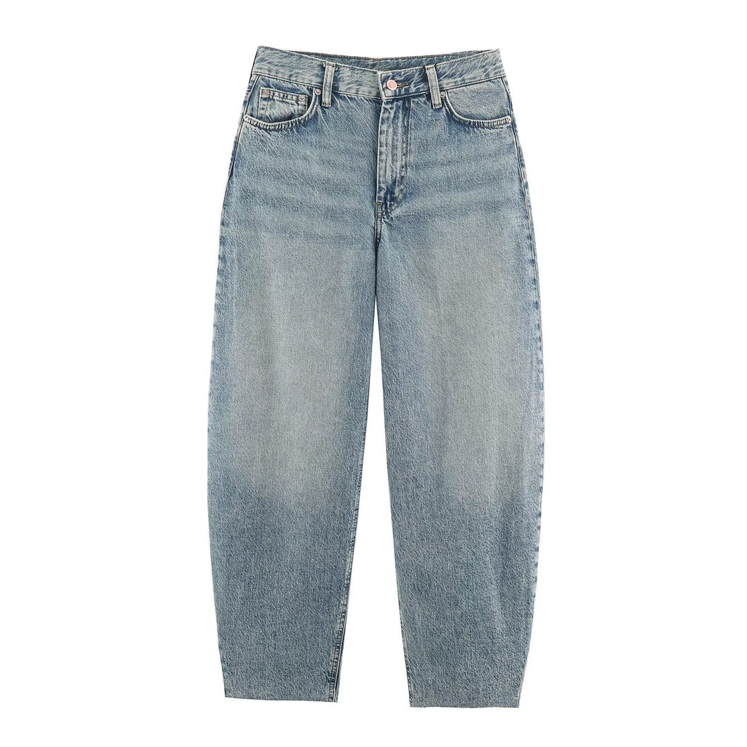 Damen Hochtaillierte Relaxed‑Fit Jeans mit konischem Bein Drune