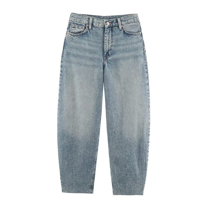 Damen Hochtaillierte Relaxed‑Fit Jeans mit konischem Bein Drune