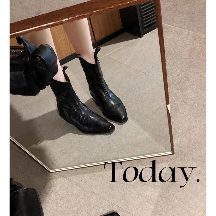 Herren Western-Stiefelette mit spitzer Kappe und Zugschlaufen Drune
