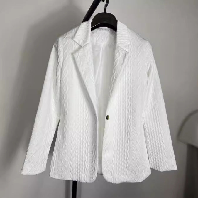 Damen Elegante Strickblazerjacke mit Kabelmuster Drune