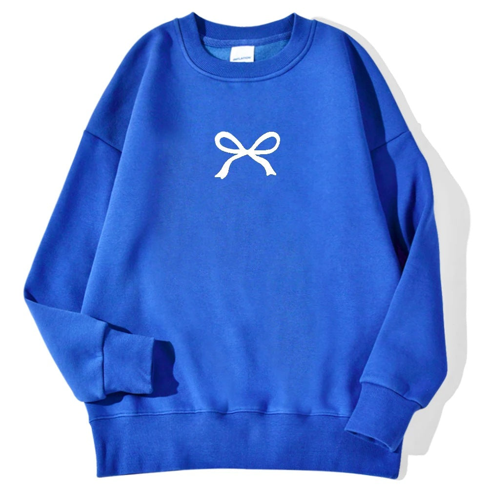 Damen gemütlicher Sweatshirt mit modischem Schleifenmotiv Drune