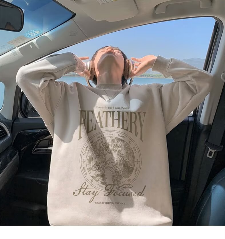 Unisex Lässiger Sweatshirt mit grafischem Druck Drune