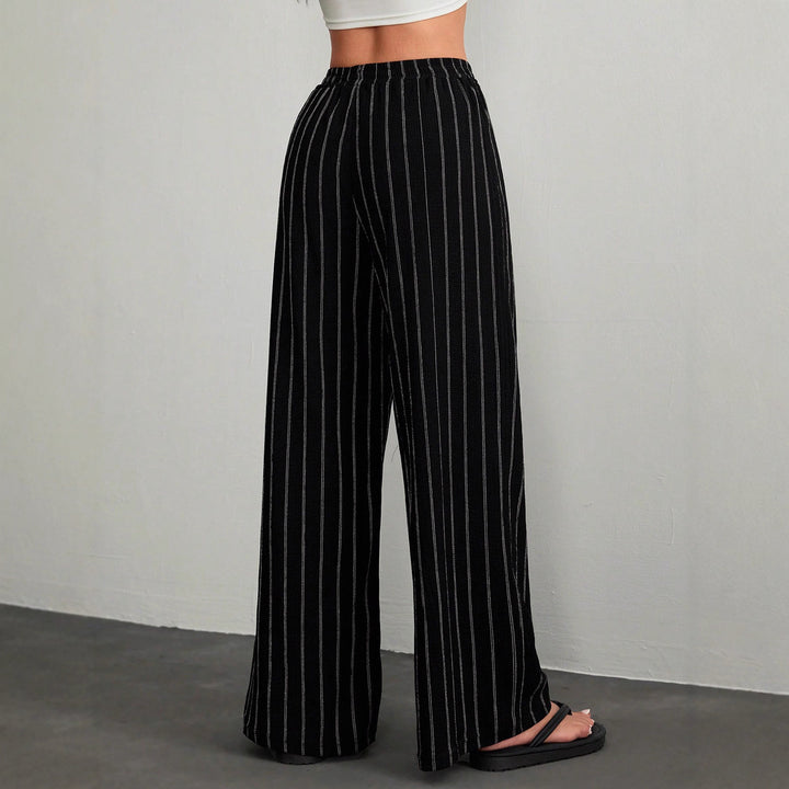 Damen Weit geschnittene gestreifte Freizeithose Drune