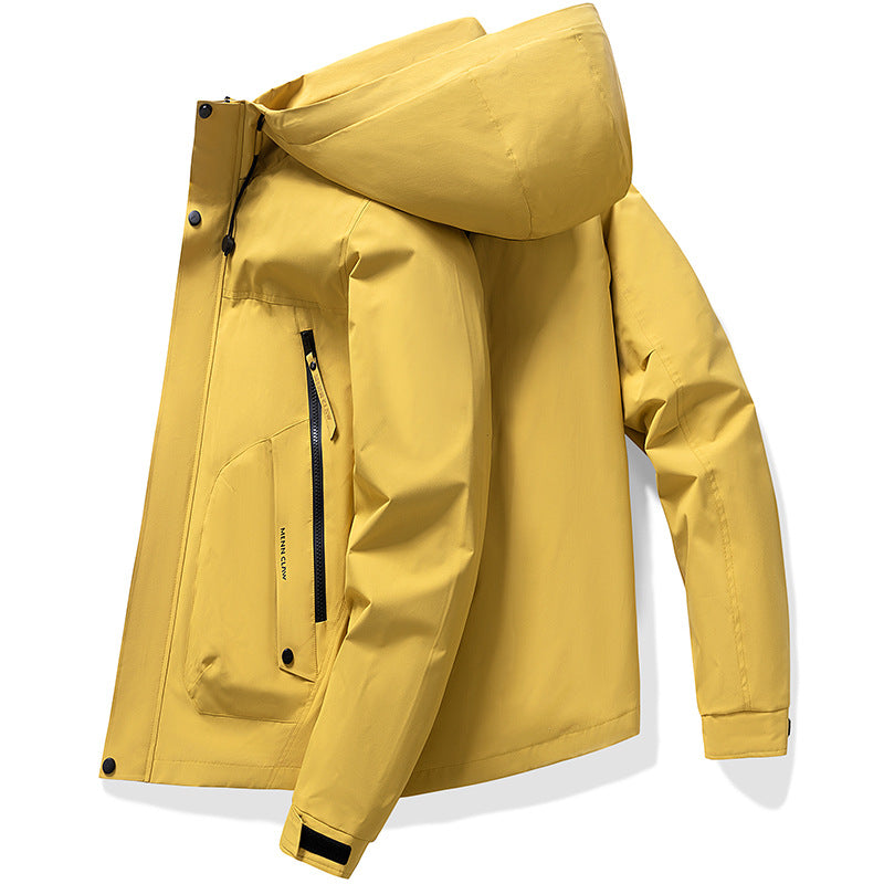 Men's  waterproof breathable hooded softshell jacket with taped seams Drune