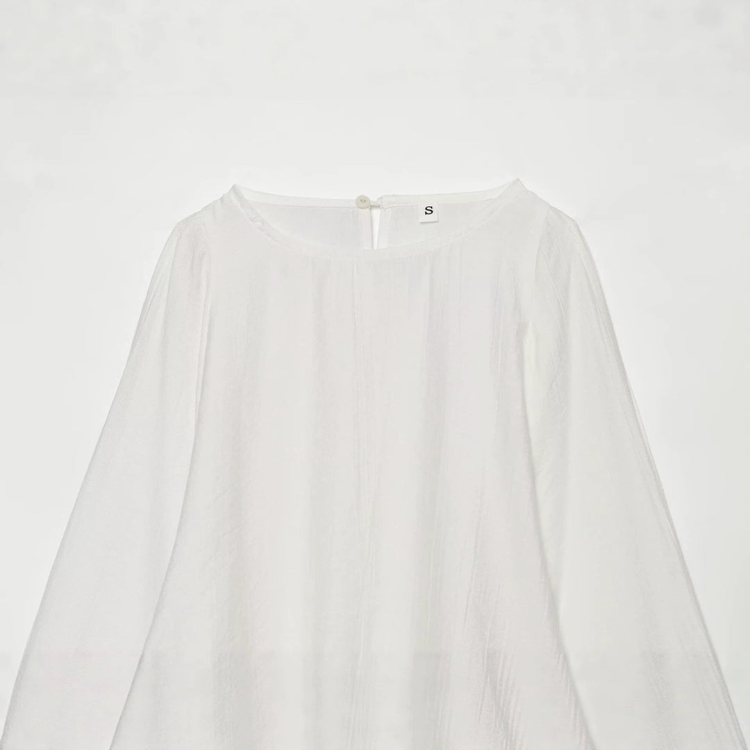 Damen Oversize-Bluse mit Ballonärmeln und Manschetten Drune