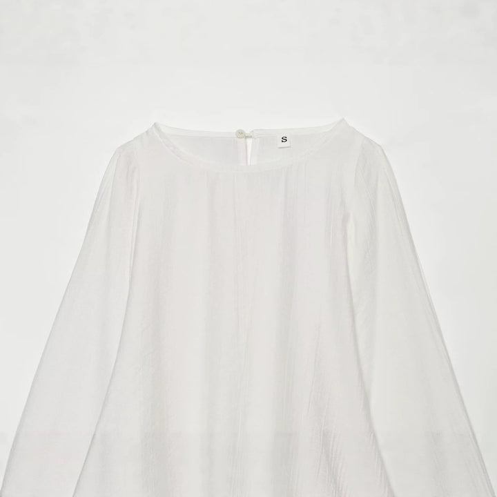 Damen Oversize-Bluse mit Ballonärmeln und Manschetten Drune