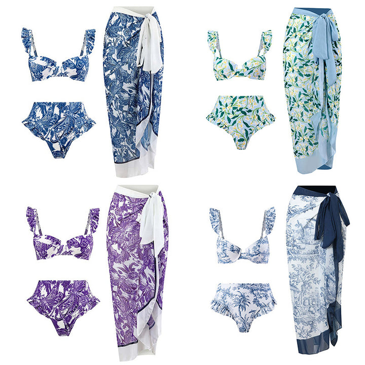Damen Maxirock mit floralem Muster und elastischem Bund Drune