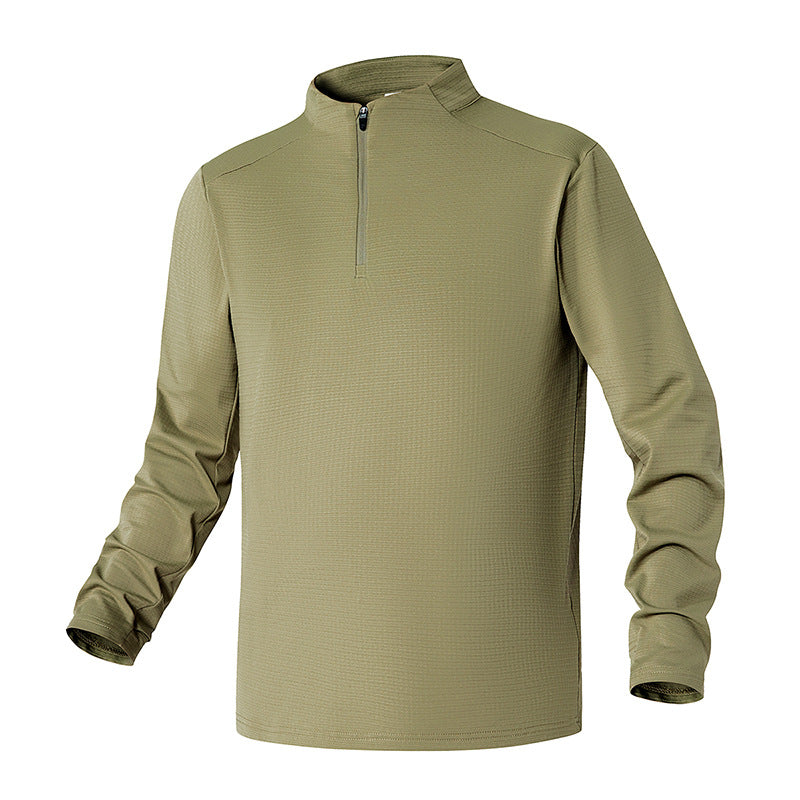 Herren Atmungsaktives Halfzip-Funktionsshirt mit Stehkragen, Waffelstruktur und schnelltrocknender Mikrofaser Drune