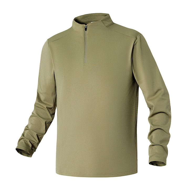 Herren Atmungsaktives Halfzip-Funktionsshirt mit Stehkragen, Waffelstruktur und schnelltrocknender Mikrofaser Drune
