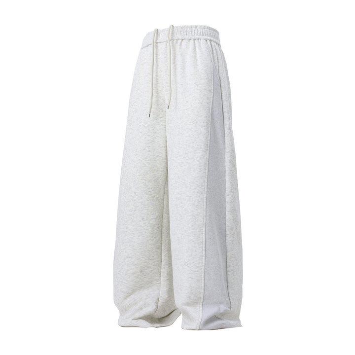 Unisex Extraweite Sweat‑Palazzo‑Hose mit Tunnelzugbund, seitlichen Ripppanelen und French‑Terry‑Innenleben Drune