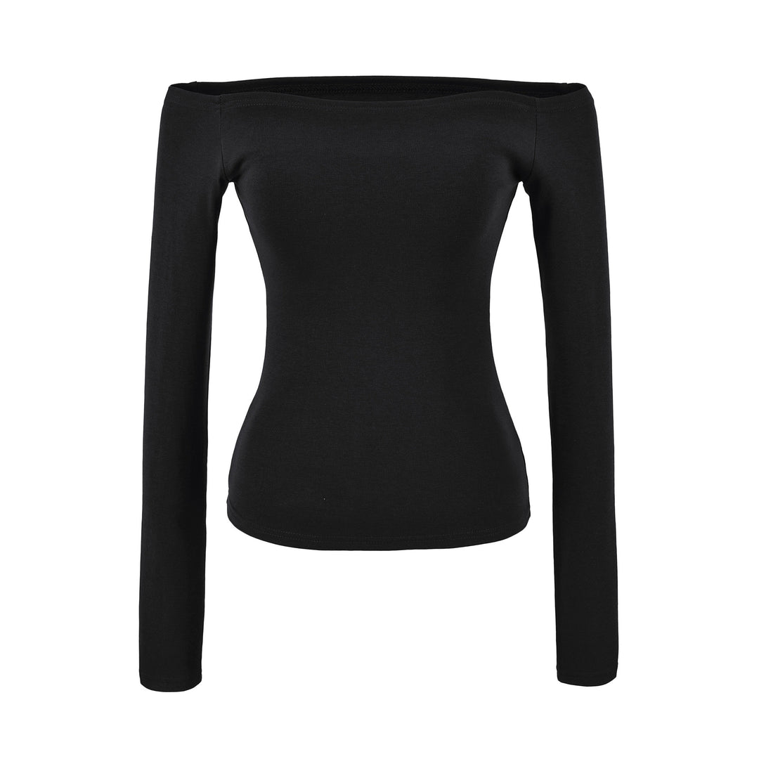 Damen Enganliegendes Off-Shoulder Longsleeve aus Stretch-Jersey Drune