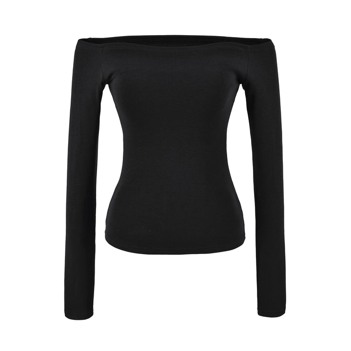 Damen Enganliegendes Off-Shoulder Longsleeve aus Stretch-Jersey Drune