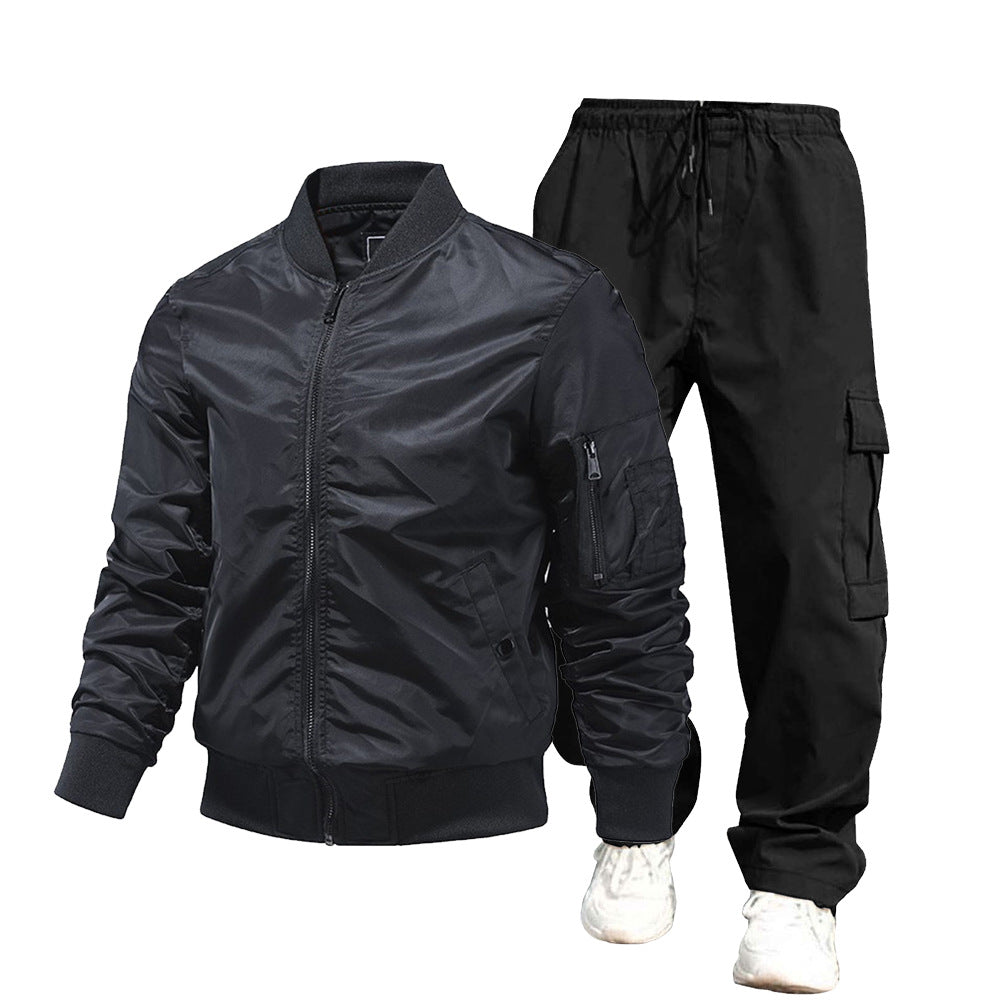 Herren urbane Bomberjacke und Cargo-Hosen Set Drune