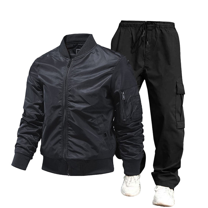 Herren urbane Bomberjacke und Cargo-Hosen Set Drune