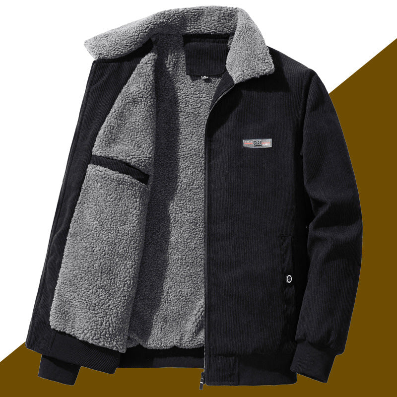 Herren  Cordura Fleece gefütterte Zip-Up Kragen Bomberjacke mit innerer Brusttasche Drune