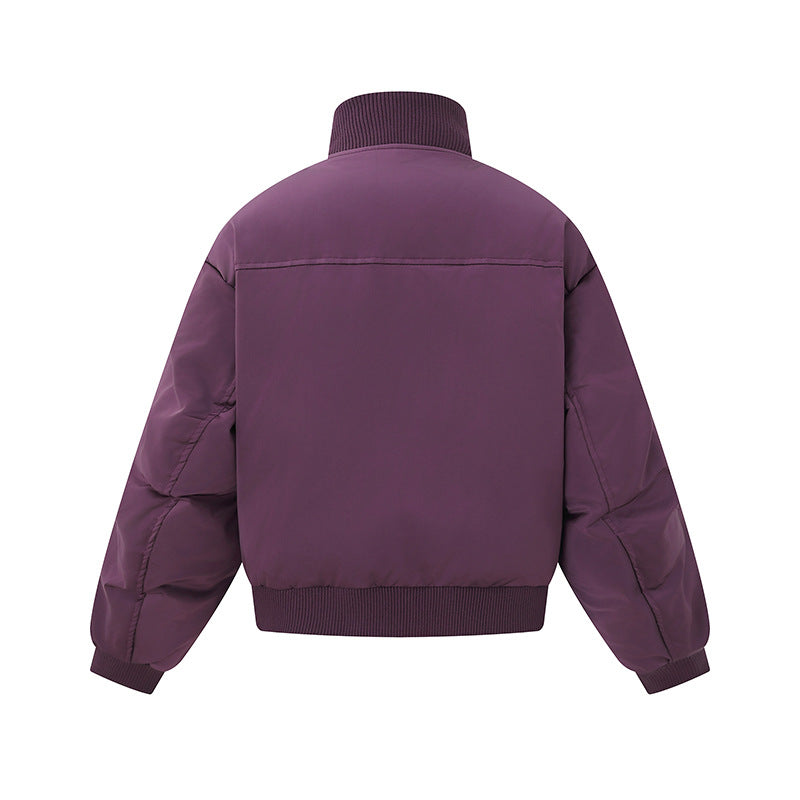 Damen Kurz geschnittene wattierte Blousonjacke im Boxy‑Schnitt mit hohem Rippenkragen und markanten Eingrifftaschen Drune