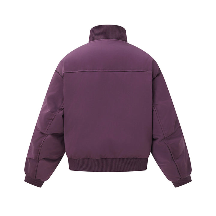 Damen Kurz geschnittene wattierte Blousonjacke im Boxy‑Schnitt mit hohem Rippenkragen und markanten Eingrifftaschen Drune