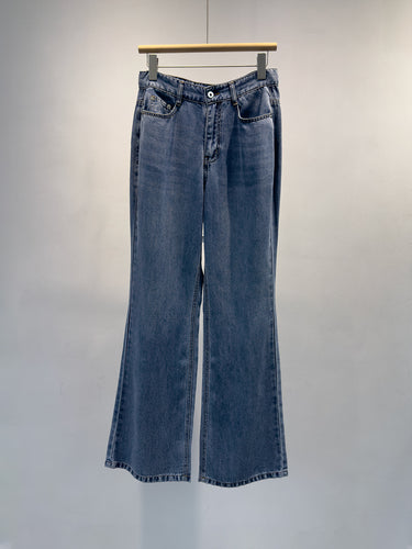 Damen Flared Hochtaillierte Jeanshose Drune