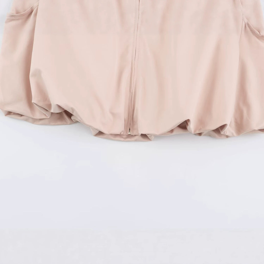 Damen Leichter Cropped‑Blouson mit hohem Funnelkragen und Raglanärmeln Drune