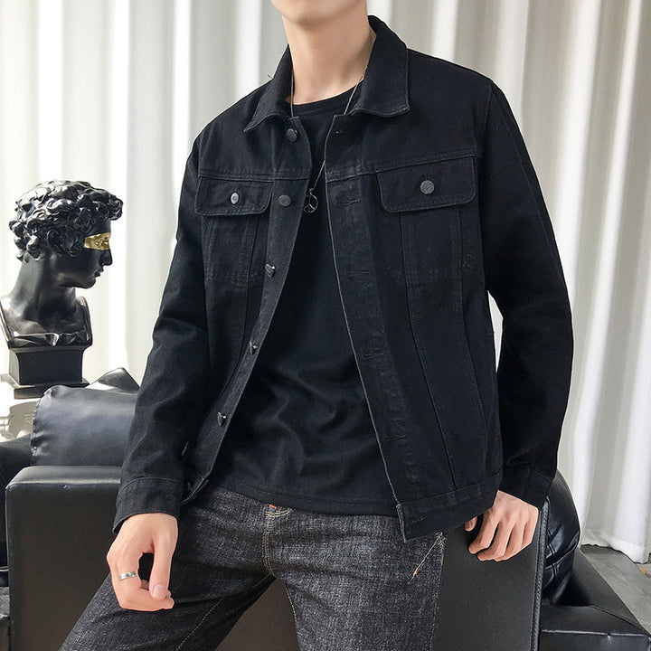 Herren Slim‑Fit Denim‑Truckerjacke im Overshirt‑Schnitt mit Brustklappen Drune